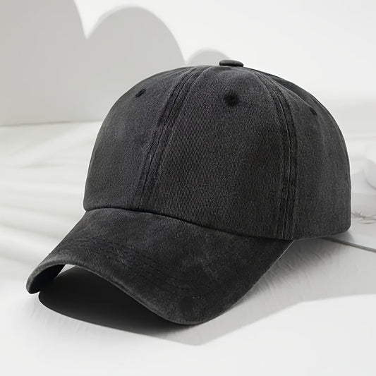 1pc FOCUS Themed Washed Cotton Baseball Cap, Adjustable Hat Suitable for Both Men And Women