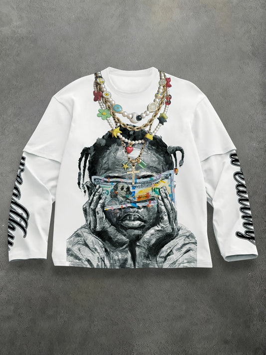 Men'S Casual Print Long-Sleeve Sweatshirt