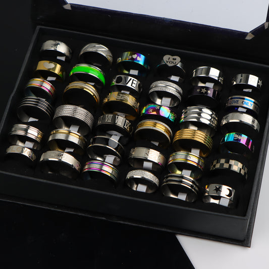 Lot de 10/20 Bagues Classiques Minimalistes en Acier Inoxydable – Mixte