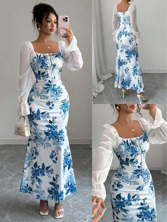 Robe sirène élégante imprimée