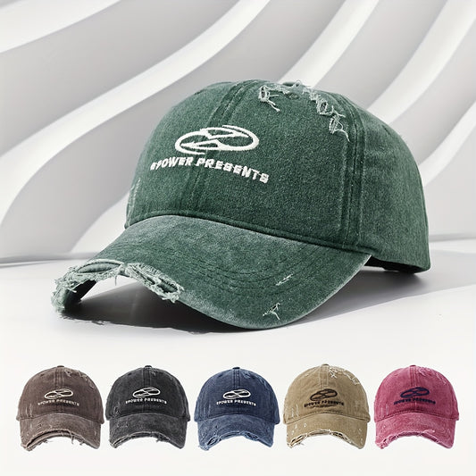 1 Men's Distressed Letter Street Fashion Baseball Cap