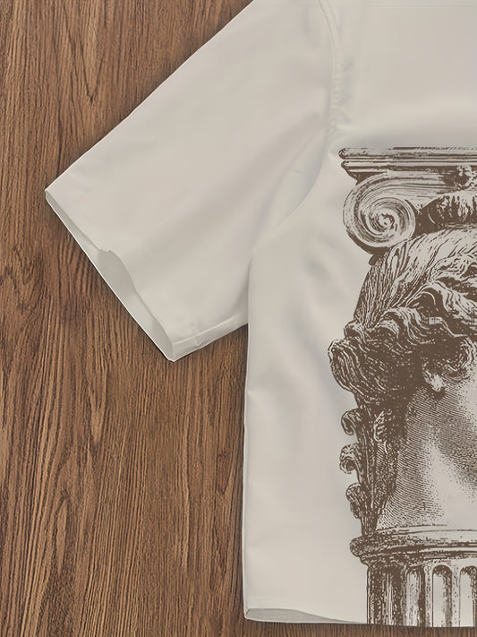 Chemise Homme à Manches Courtes – Design Inspiré de la Statue de David, Tendance et Élégante