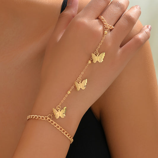 Bracelet Femme – Chaîne Vintage avec Pendentif Papillon, Style Raffiné et Chic