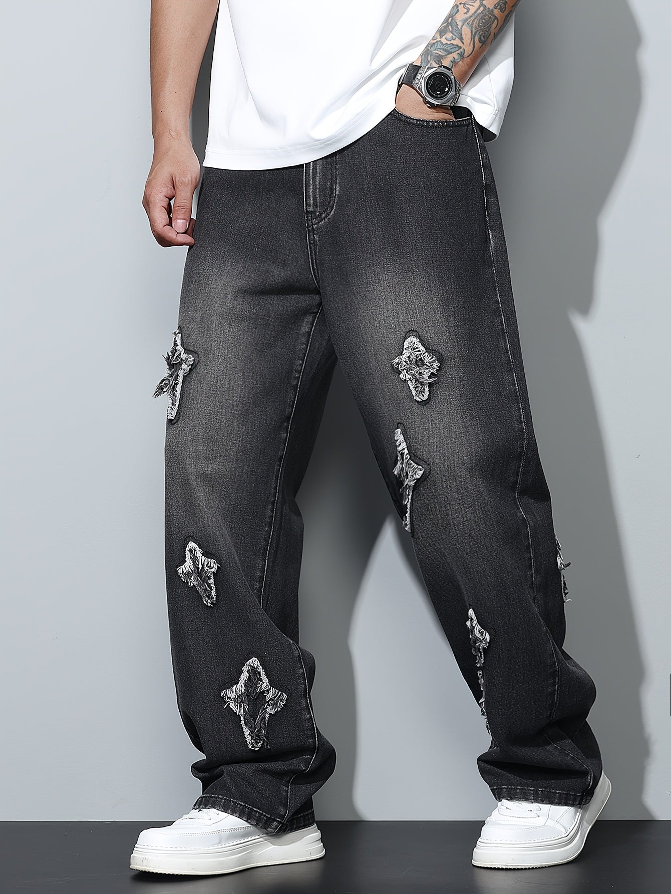 American High Street Fashion Street Men'S Loose Jeans Without Belt/Without Accessories