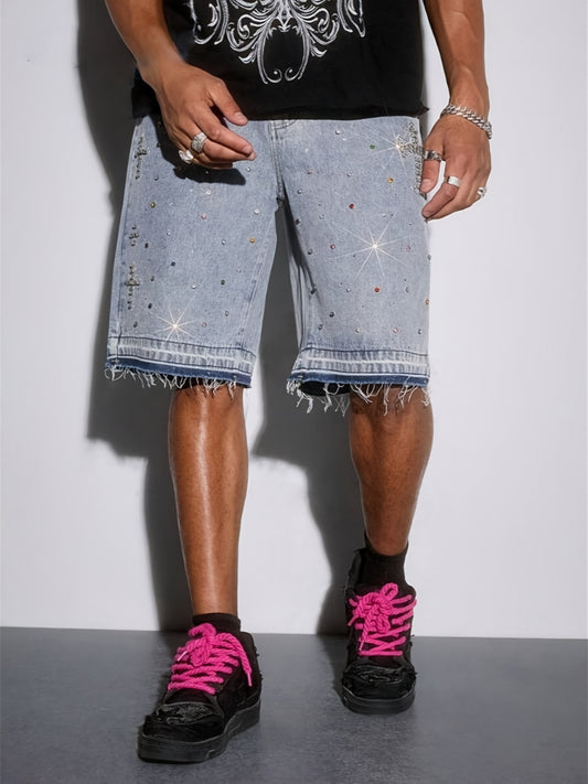 Men'S Fashion Jeans, Micro-Elastic Jeans, Flash Diamond Craftsmanship, Fashionable Outfit, Casual Outfit