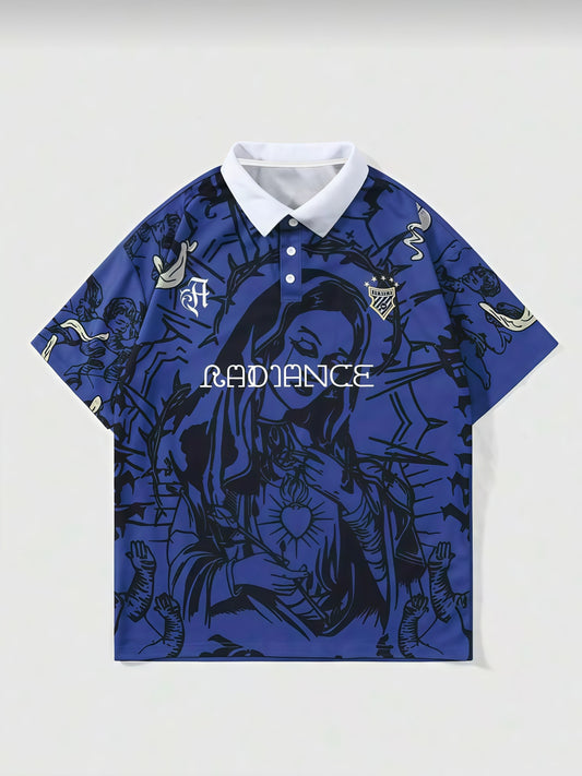 T-shirt Homme Style Maillot de Football à Motif Lettres