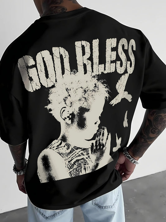 T-Shirt Homme – Imprimé 3D Lettres Respirant, Confortable & Style Casual Tendance