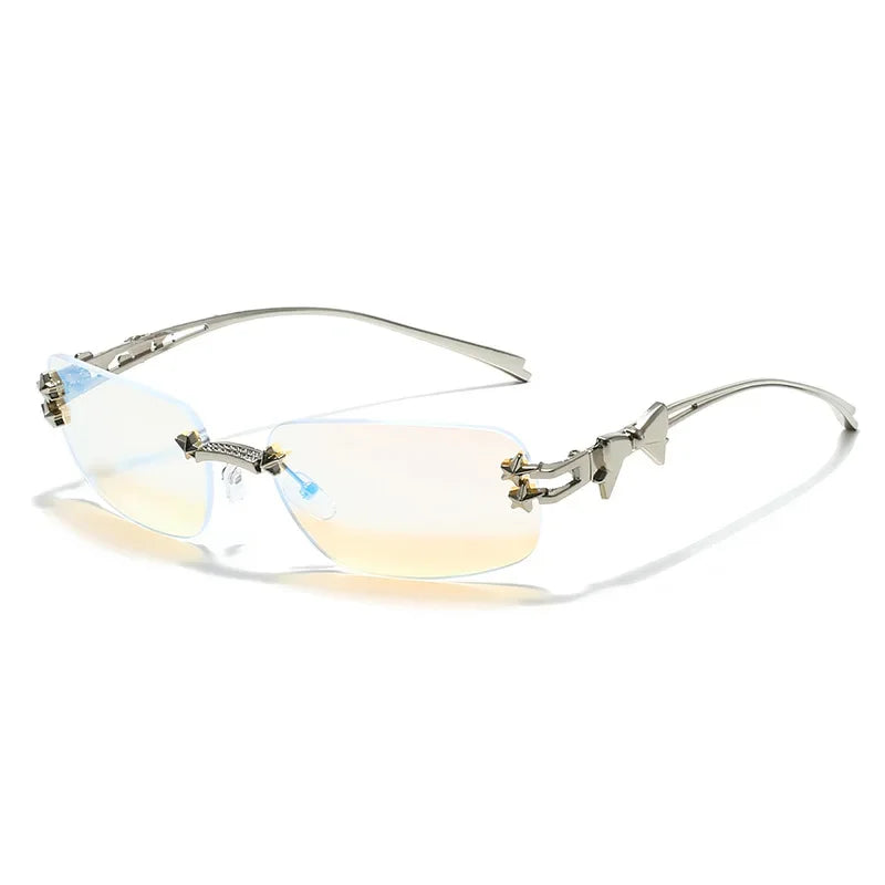 Lunettes Carrées Sans Monture – Vibe Y2K, Glamour et Audace