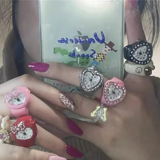 Bague Montre Punk – Montre Quartz Doigt Unisexe, Style Vintage