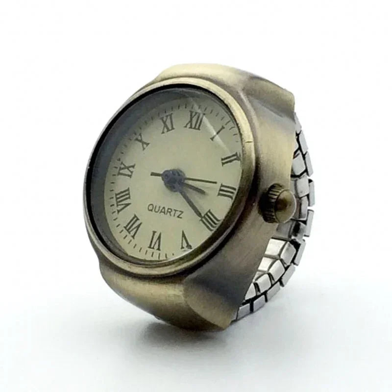 Bague Montre Punk – Montre Quartz Doigt Unisexe, Style Vintage
