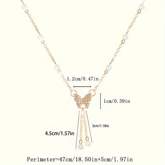 Collier Femme Papillon – Perles Artificielles, Look Chic et Raffiné