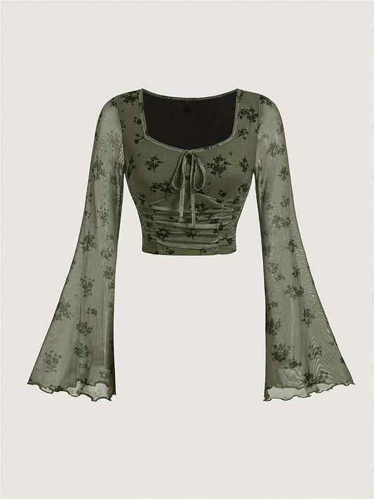 T-shirt femme vintage manches évasées