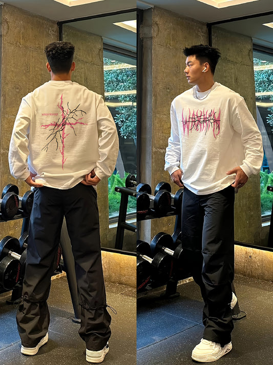 Hoodie T-Shirt Homme Oversize en Coton Épais