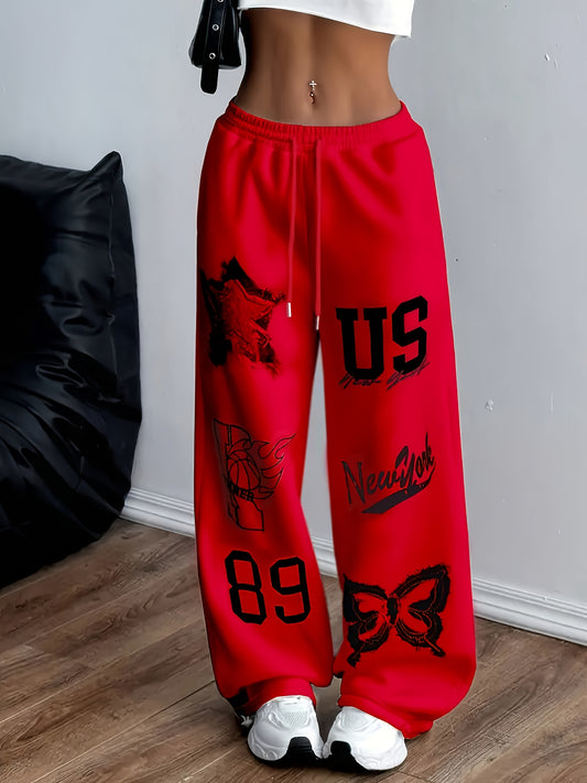 Pantalon femme imprimé décontracté