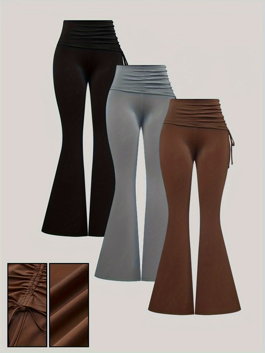 Ensemble 3 pièces femme – Pantalons pattes d’éléphant élégants