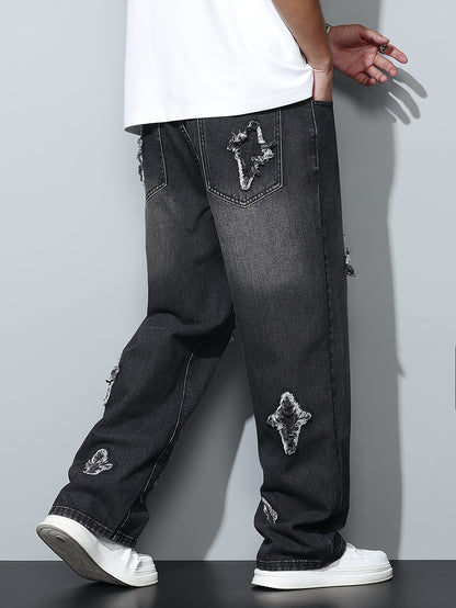 American High Street Fashion Street Men'S Loose Jeans Without Belt/Without Accessories