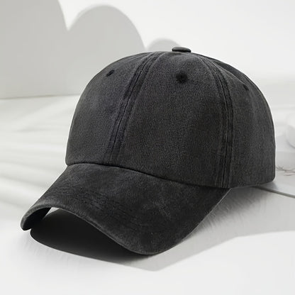 1pc FOCUS Themed Washed Cotton Baseball Cap, Adjustable Hat Suitable for Both Men And Women