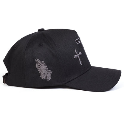 A Men'S Cross Five-Panel Baseball Cap, Adjustable And Stylish, Perfect for Outdoor Activities During Spring And Autumn, Including Travel, Beach Outings, And Parties