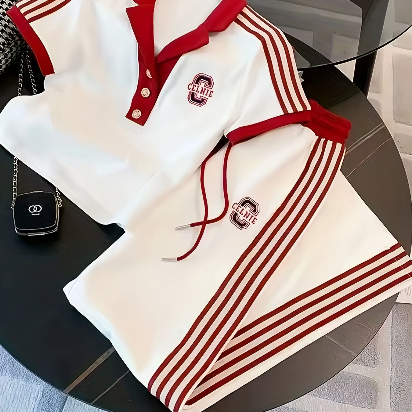 Ensemble Sport Femme – T-shirt Manche Courte et Pantalon Large