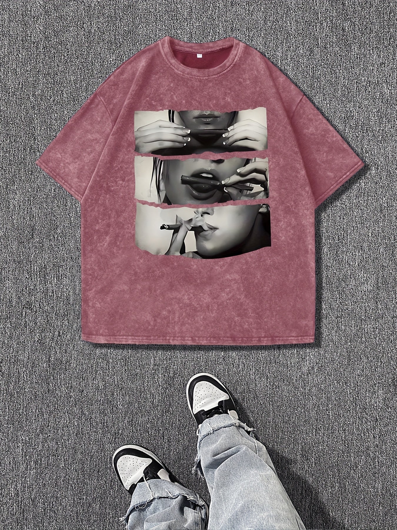 T-shirt Femme – Col Rond, Imprimé Dessin, Coupe Décontractée