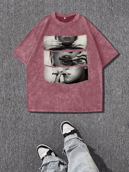 T-shirt Femme – Col Rond, Imprimé Dessin, Coupe Décontractée