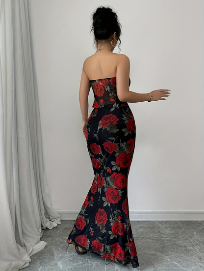 Ensemble jupe femme – Mesh imprimé élégant