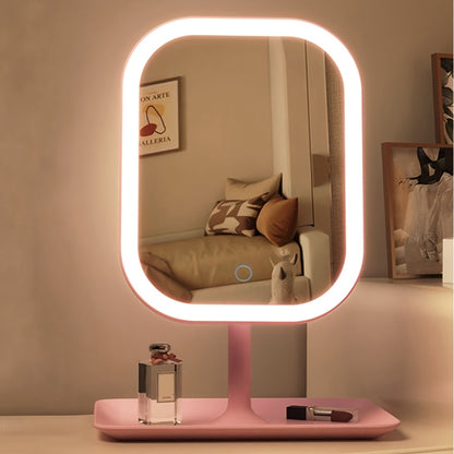 Miroir de Maquillage LED – Rechargeable avec 3 Modes de Lumière et Contrôle Tactile