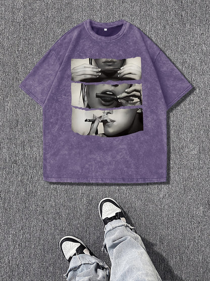 T-shirt Femme – Col Rond, Imprimé Dessin, Coupe Décontractée