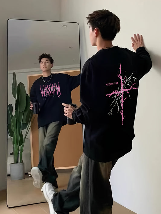 Hoodie T-Shirt Homme Oversize en Coton Épais