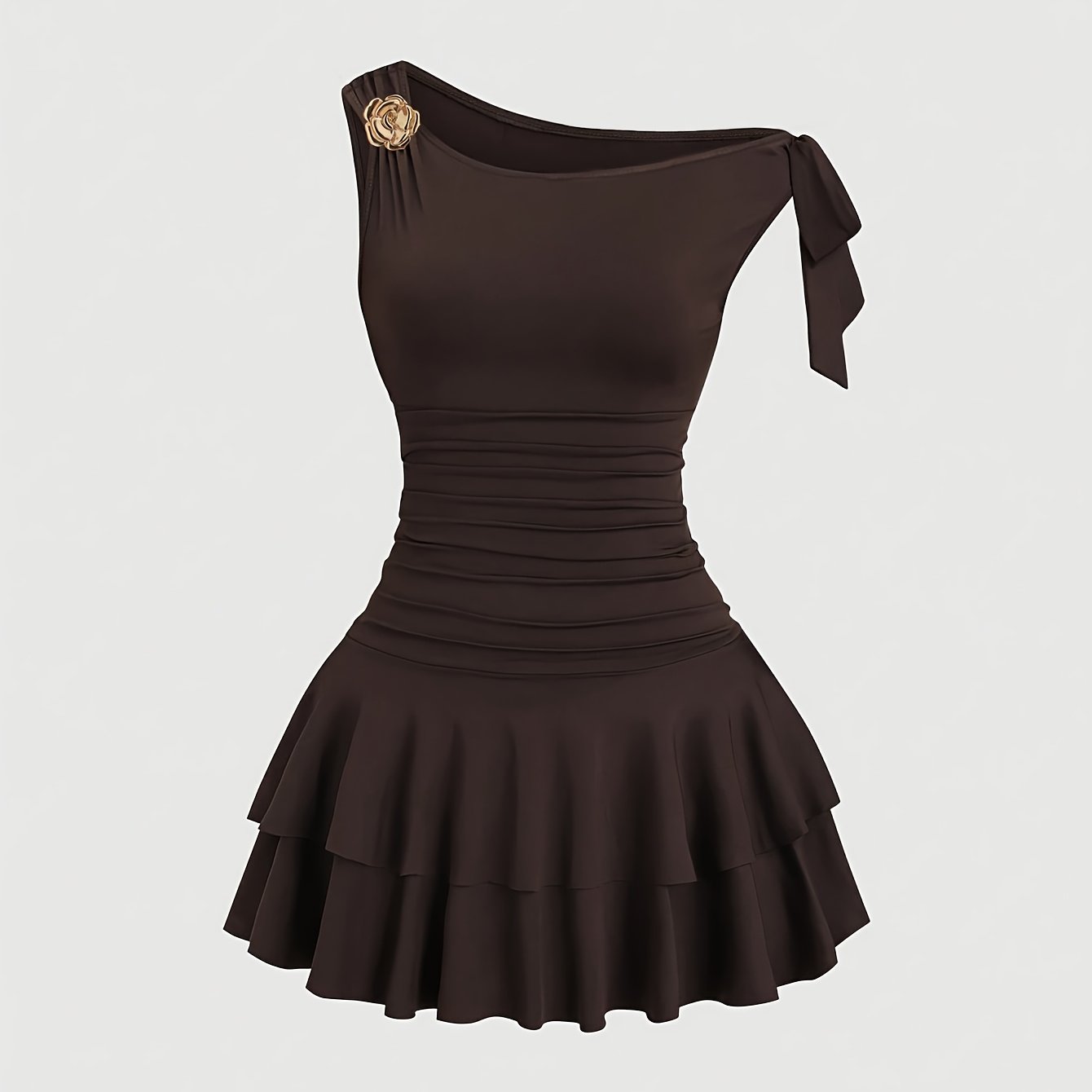 Robe mini femme – Asymétrique & épaules dénudées