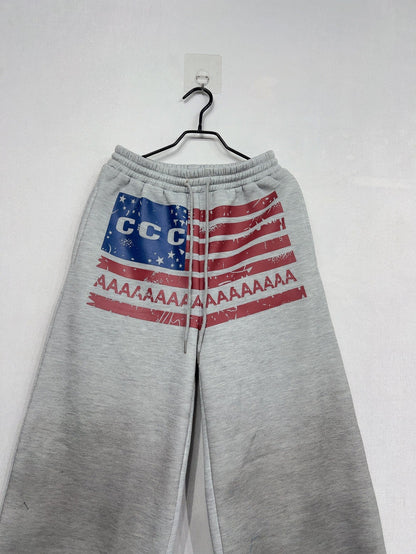 Pantalon Jogging Femme Y2K – Taille Élastique, Coupe Droite Large, Imprimé Lettres