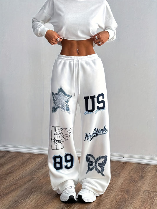 Pantalon femme imprimé décontracté