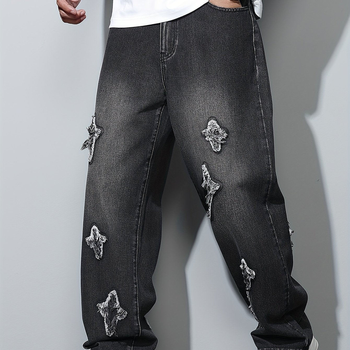 American High Street Fashion Street Men'S Loose Jeans Without Belt/Without Accessories