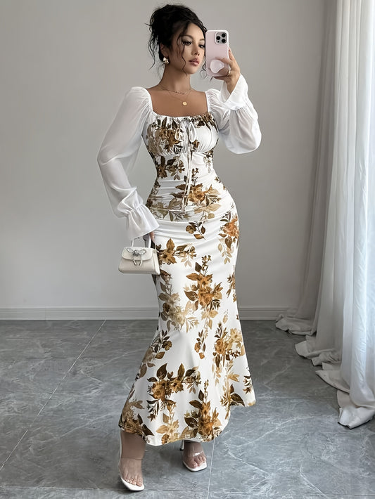 Robe sirène élégante imprimée