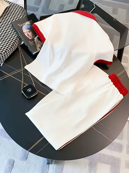 Ensemble Sport Femme – T-shirt Manche Courte et Pantalon Large