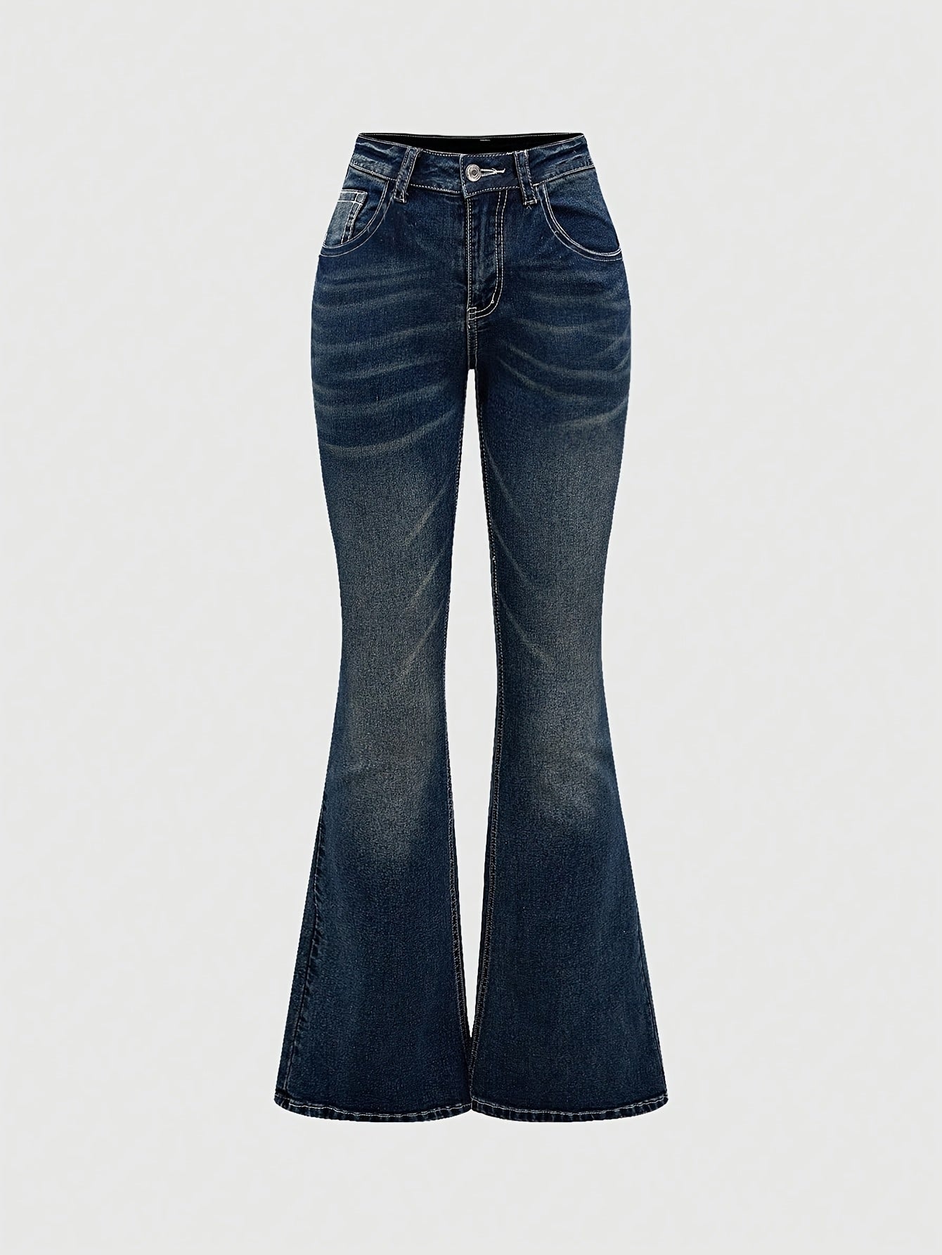 Pantalon denim femme tendance – Poches arrière décorées