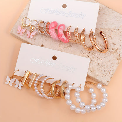 Lot de 10 Paires de Boucles d’Oreilles Femme – Papillon Animal Dopamine, Chic & Estival pour Fête et Quotidien