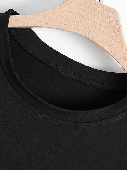 1171# Men's Spring/Autumn Patchwork 2-in-1 Look Long-Sleeve Trendy Letter Print Top, Autumn/Winter Outdoor Sports & Casual Wear