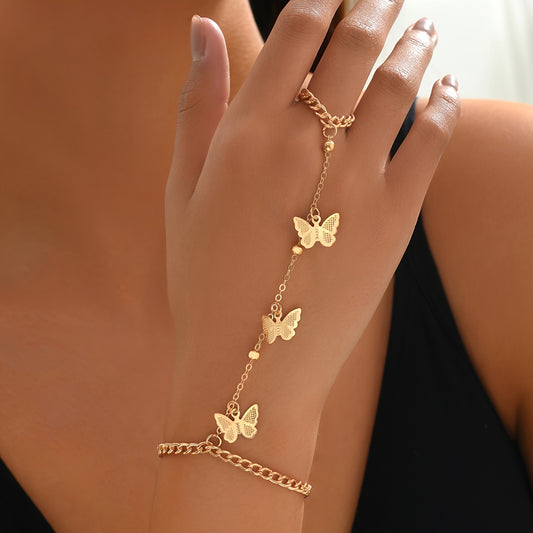 Bracelet Femme – Chaîne Vintage avec Pendentif Papillon, Style Raffiné et Chic