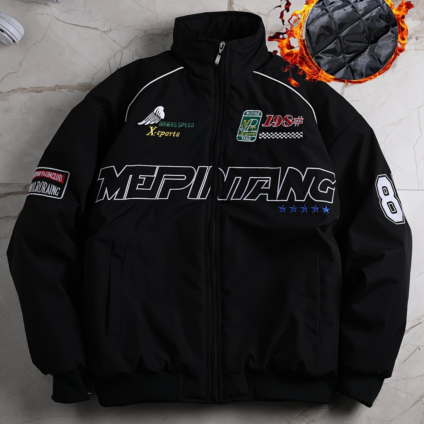 Veste streetwear au style rétro américain.