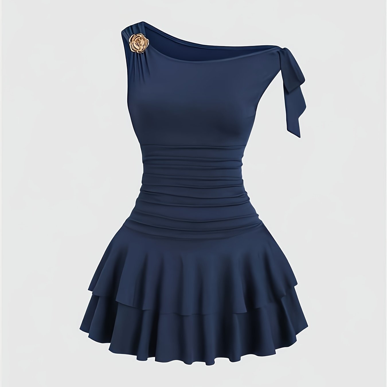 Robe mini femme – Asymétrique & épaules dénudées