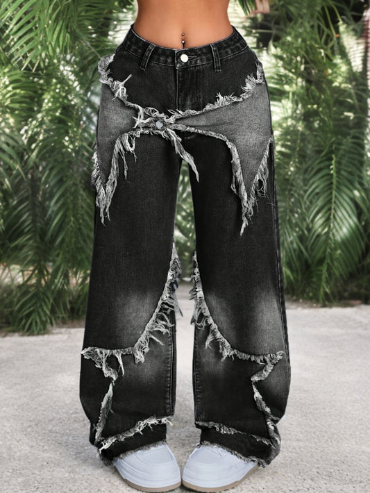 Jean streetwear femme – Patchs uniques