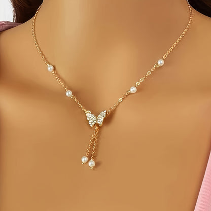 Collier Femme Papillon – Perles Artificielles, Look Chic et Raffiné