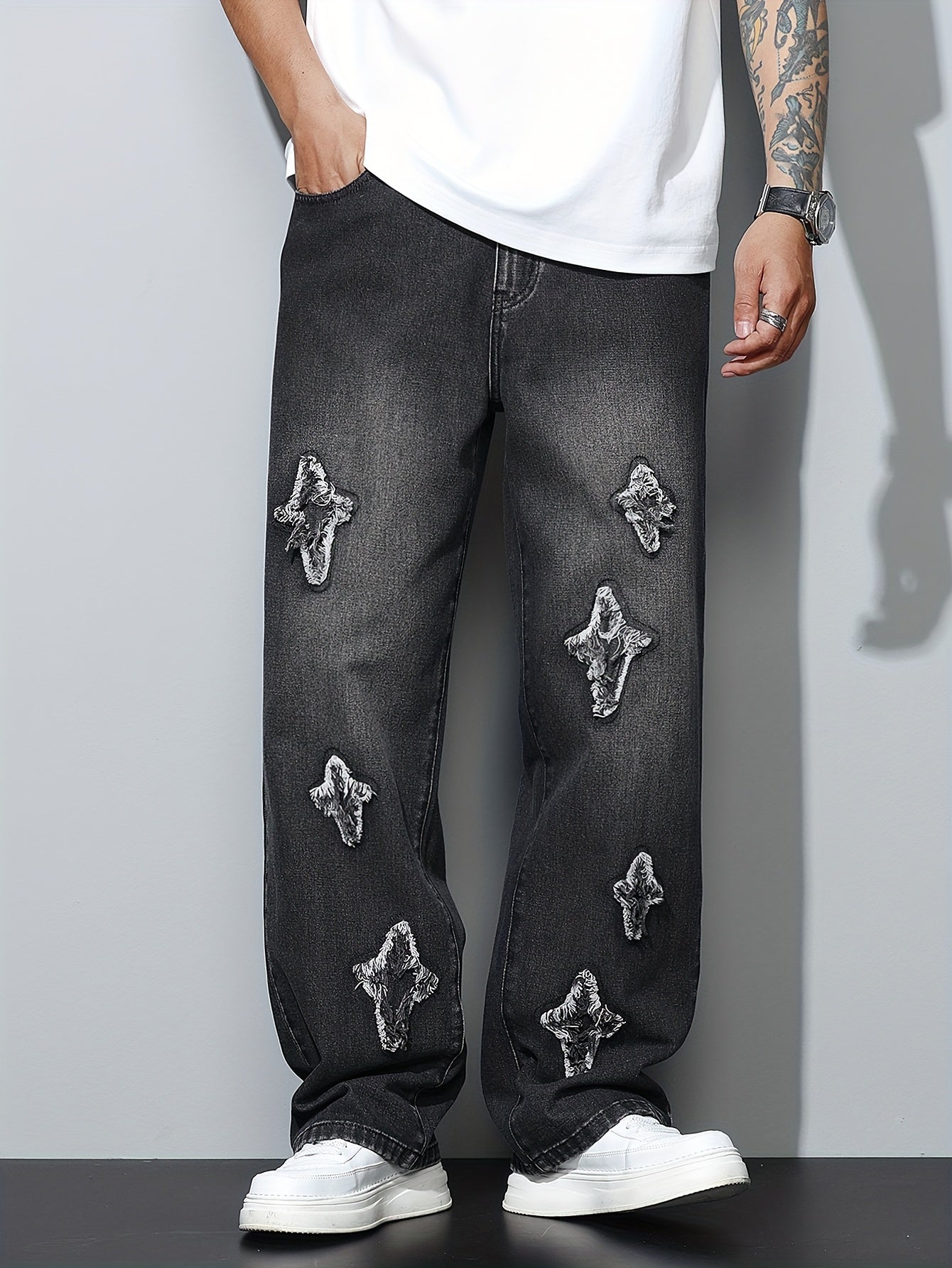 American High Street Fashion Street Men'S Loose Jeans Without Belt/Without Accessories