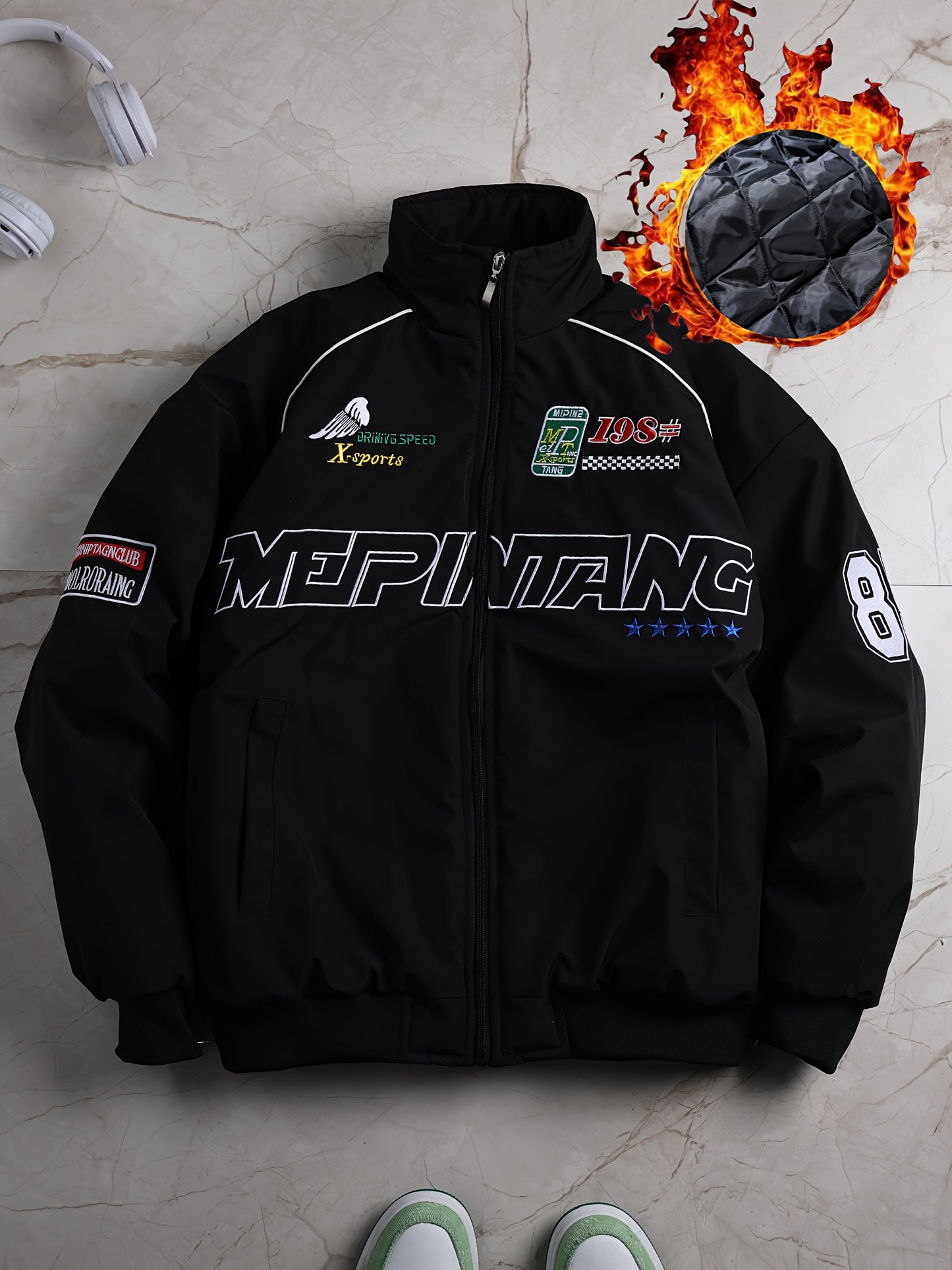 Veste streetwear au style rétro américain.