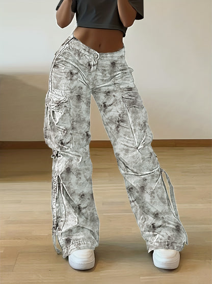 Pantalon Cargo Femme – Coupe Loose, Multi-Poches, Streetwear Casual