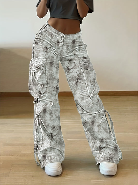 Pantalon Cargo Femme – Coupe Loose, Multi-Poches, Streetwear Casual