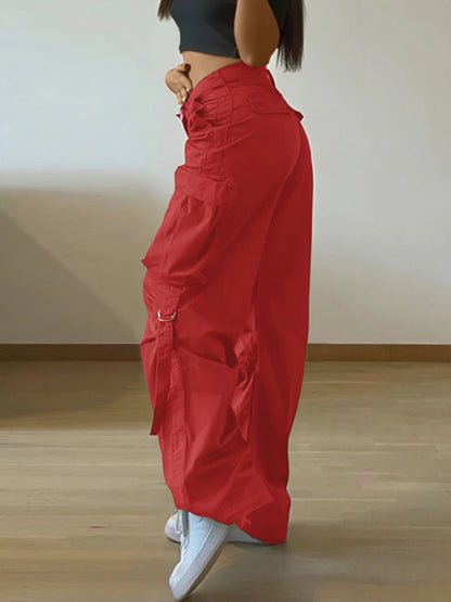 Pantalon Cargo Streetwear Femme – Jogging Décontracté Multi-Poches