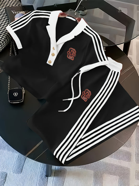 Ensemble Sport Femme – T-shirt Manche Courte et Pantalon Large