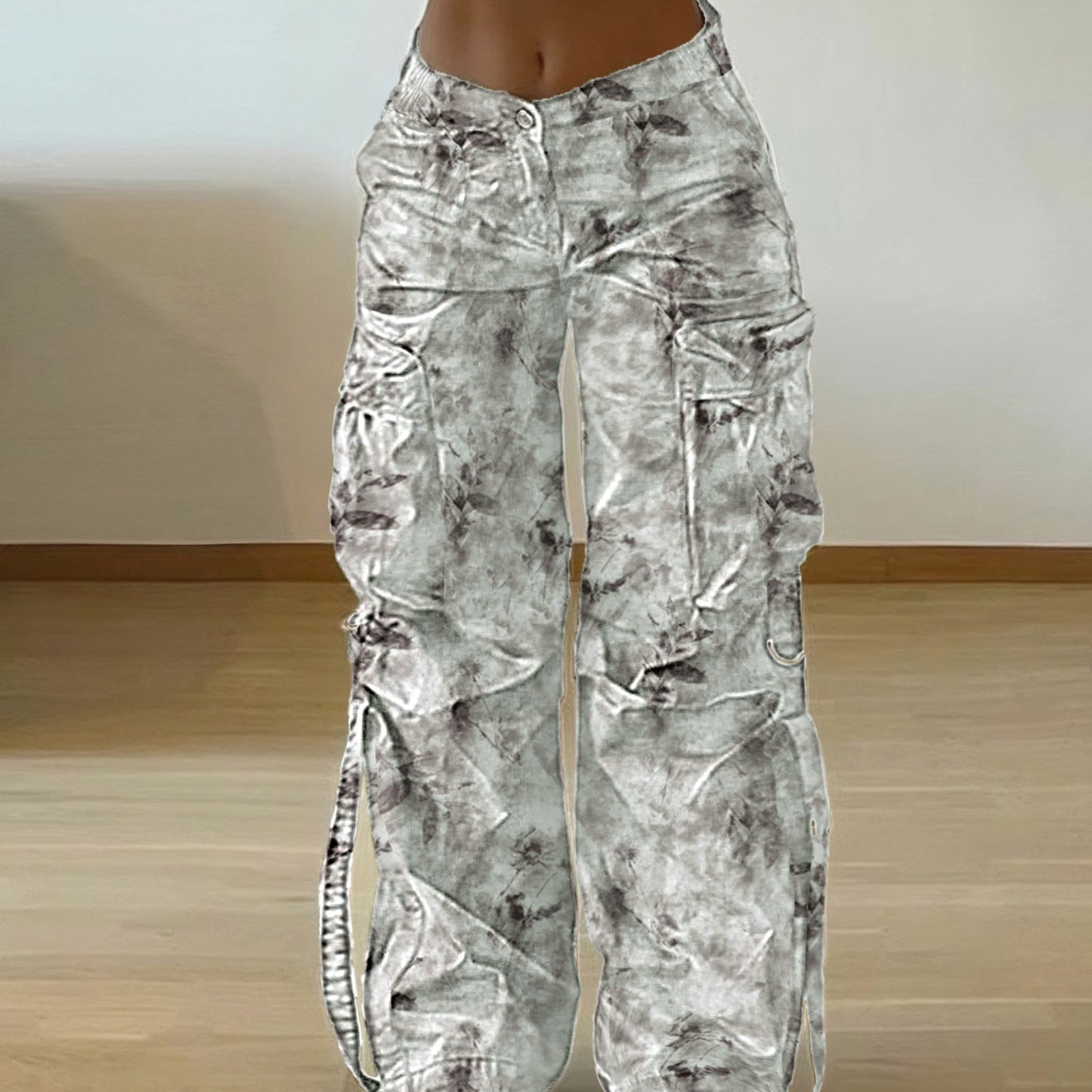 Pantalon Cargo Femme – Coupe Loose, Multi-Poches, Streetwear Casual